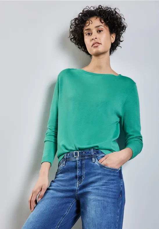 Street One Frauen Weicher Strickpullover in Türkis, Gr: 38