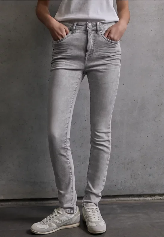 Street One Studio Frauen Skinny Fit Jeans in Grau, Gr: 26