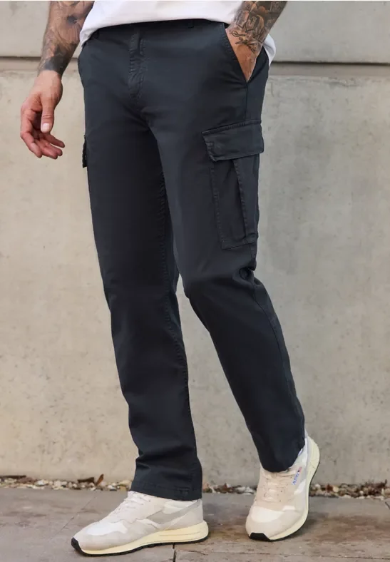 Street One MEN Männer Straight Leg Cargo Hose in Blau, Gr: 29