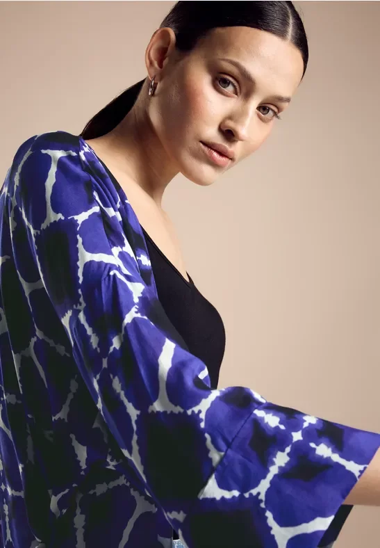 Thumbnail - Street One Frauen Bluse im Kimono Style in Blau, Gr: S