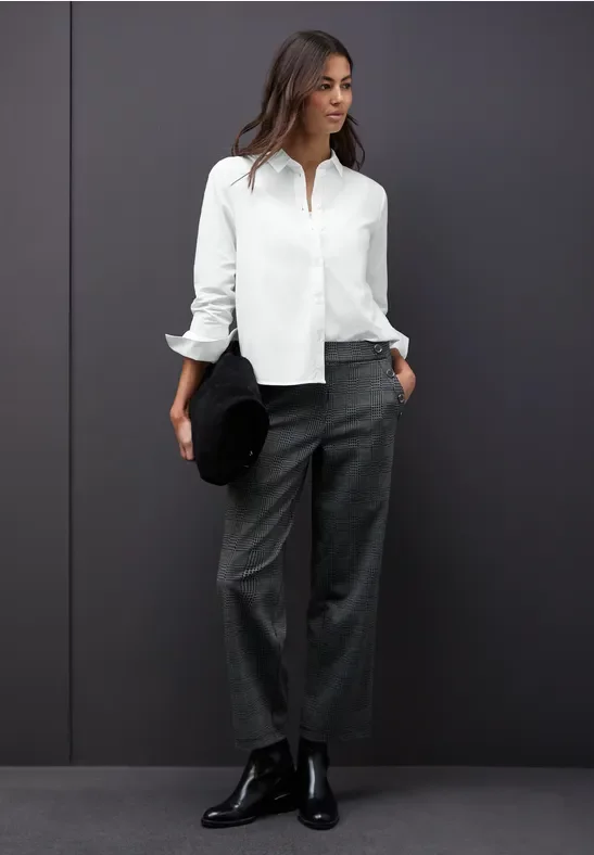 Street One Frauen Hemdbluse in Unifarbe in Weiß, Gr: 40