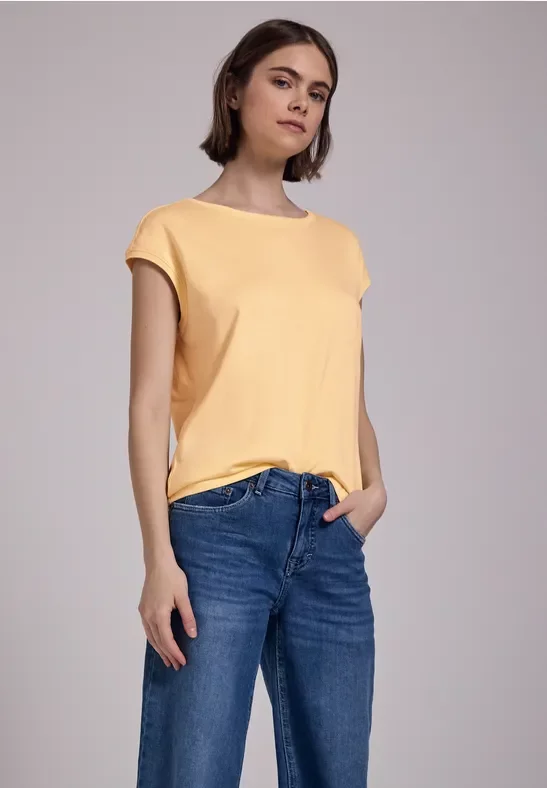 Street One Studio Frauen Shirt in Unifarbe in Gelb, Gr: 46