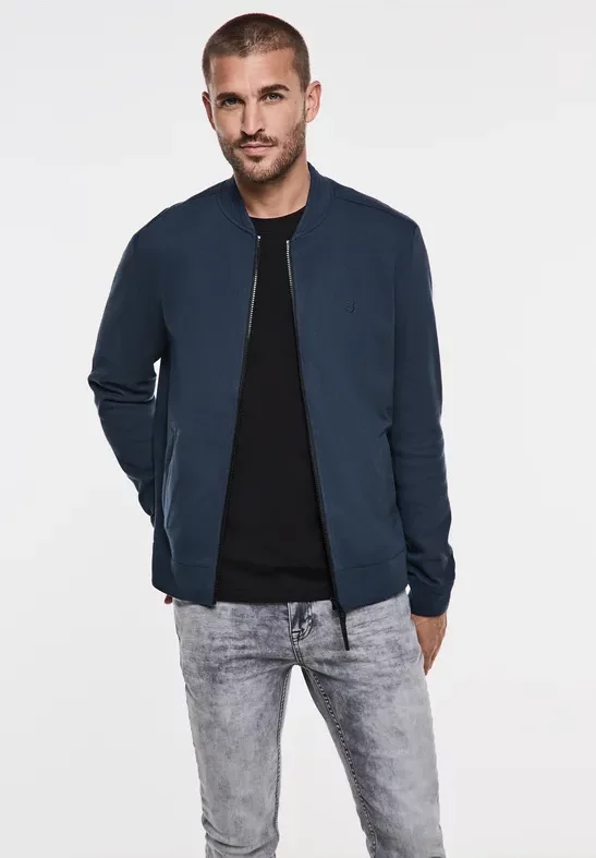 Street One MEN Männer Leichte Piqué Jacke in Blau, Gr: XXL