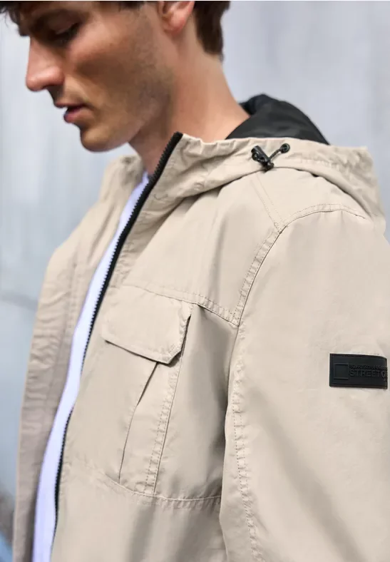 Street One MEN Männer Leichte Baumwolljacke in Weiß, Gr: M