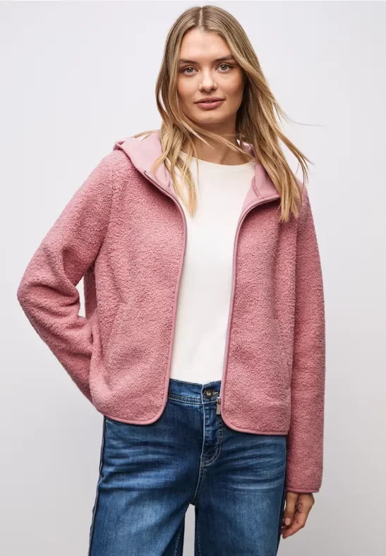 Thumbnail - Street One Frauen Teddy-Jacke mit Kapuze in Rosa, Gr: 36
