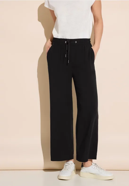 Street One Frauen 7/8 Culotte Hose in Schwarz, Gr: 32
