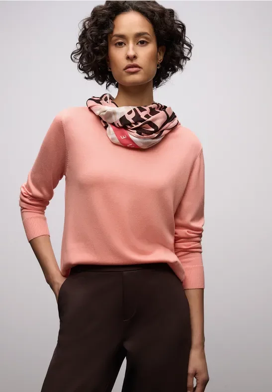 Street One Frauen Basic Pullover in Orange, Gr: 42