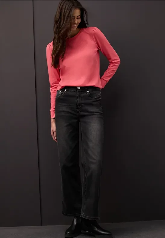 Street One Frauen Shirt mit Raffung in Pink, Gr: 38