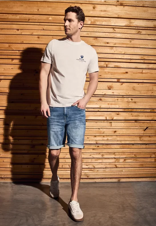 Thumbnail - Street One MEN Männer Stretch Jeansshorts in Blau, Gr: 29