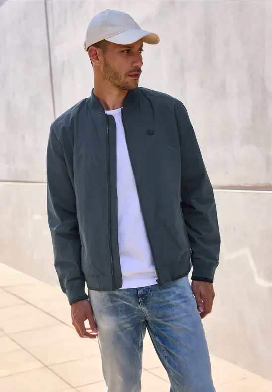 Street One MEN Männer Papertouch Blouson in Blau, Gr: 3XL