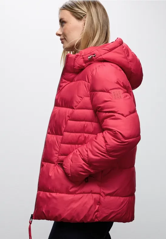 Street One Frauen Kurze Steppjacke in Rot, Gr: 38
