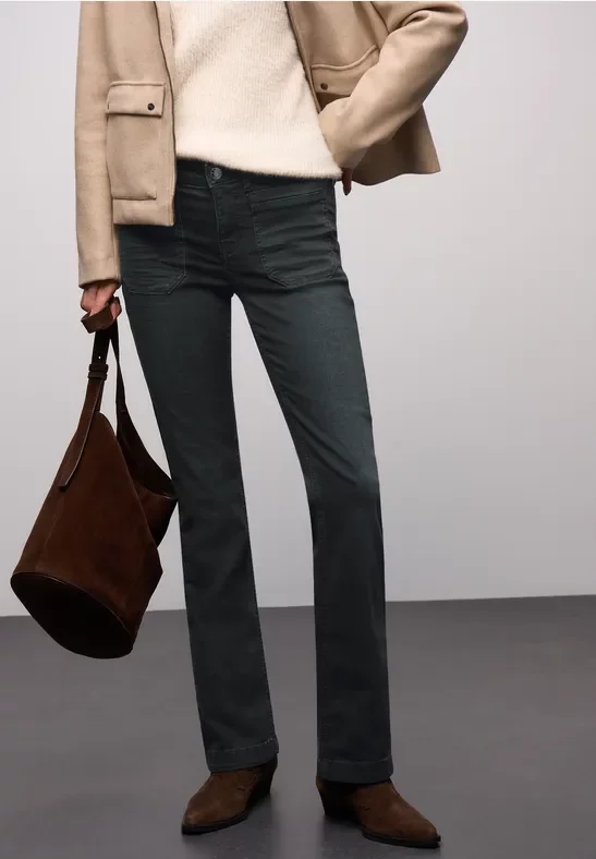 Street One Frauen Bootcut Jeans in Blau, Gr: 34