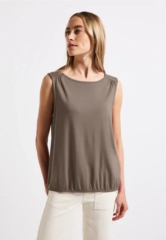 Thumbnail - Street One Frauen Basic Top in Braun, Gr: 42