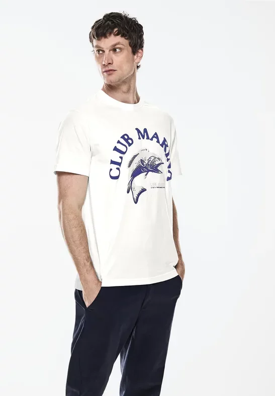 Street One MEN Männer Print T-Shirt in Weiß, Gr: S