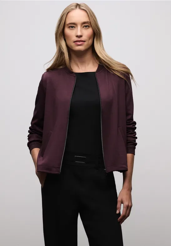Street One Frauen Blouson mit Glitzerdetails in Rot, Gr: 42