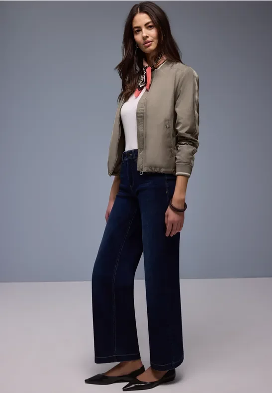 Street One Frauen Blouson mit Gallonstreifen in Braun, Gr: 38