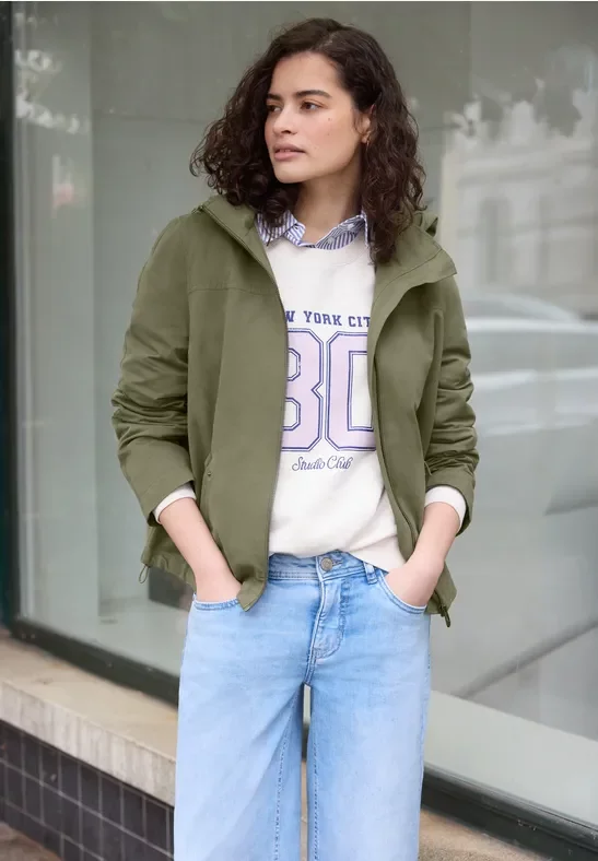 Street One Studio Frauen Hoodie Parka in Grün, Gr: 46