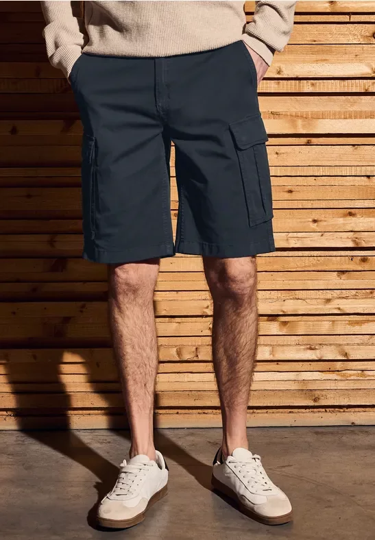 Street One MEN Männer Cargo Shorts in Blau, Gr: 34
