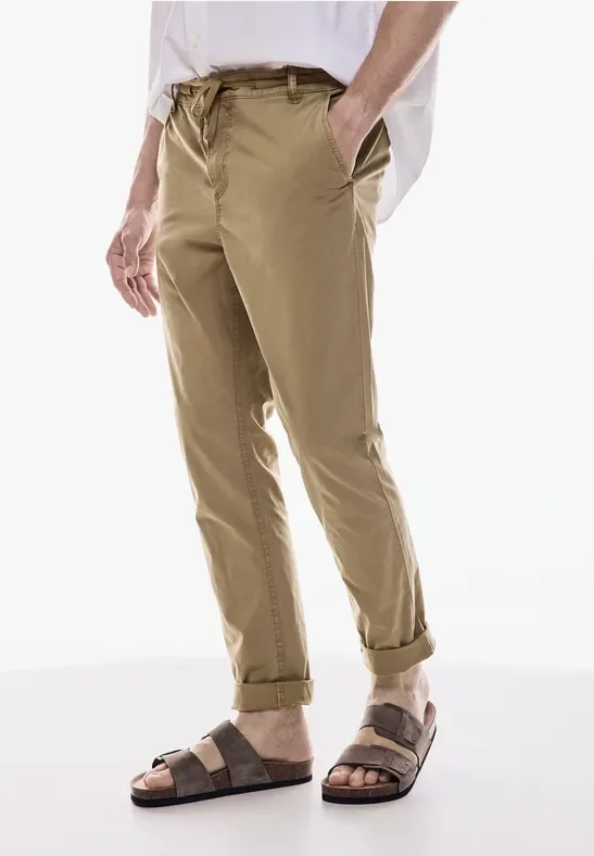 Thumbnail - Street One MEN Männer Leichte Baumwoll-Chino in Braun, Gr: 38