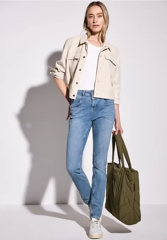 Street One Frauen Jeans im Casual Fit in Blau, Gr: 33