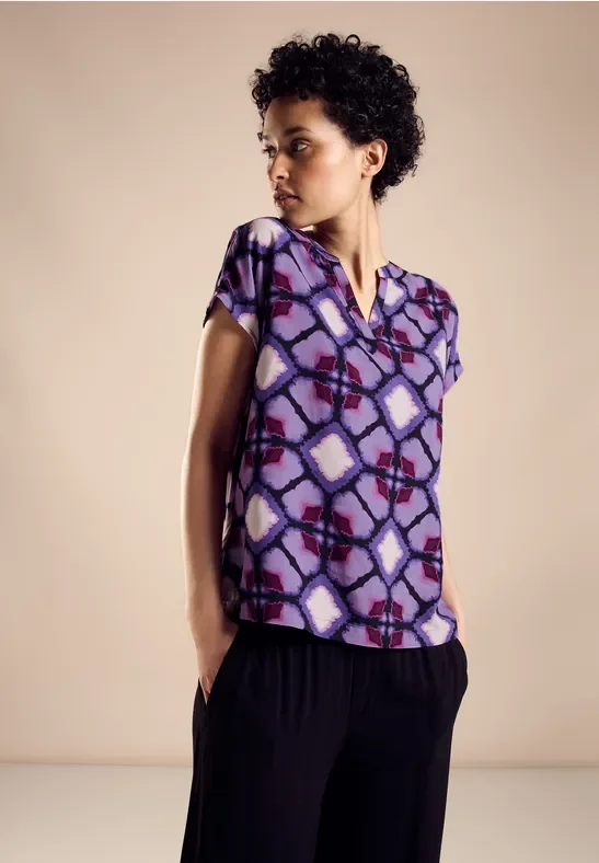 Street One Frauen Sommer Blusenshirt in Lila, Gr: 38