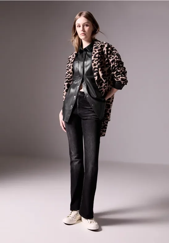 Thumbnail - Street One Studio Frauen Bluse in Leder-Optik in Schwarz, Gr: 42