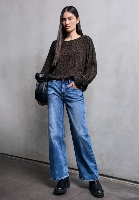 Thumbnail - Street One Studio Frauen Leo Raglan Bluse mit Tape in Braun, Gr: 38