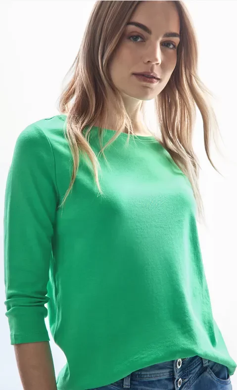 Street One Frauen Basic Shirt in Grün, Gr: 44