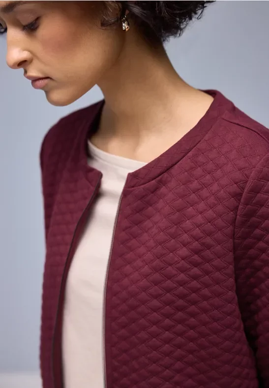 Street One Frauen Zipper Jacke mit Struktur in Rot, Gr: 36