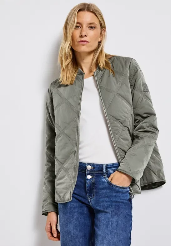 Street One Frauen Blouson mit Steppmuster in Grün, Gr: 42