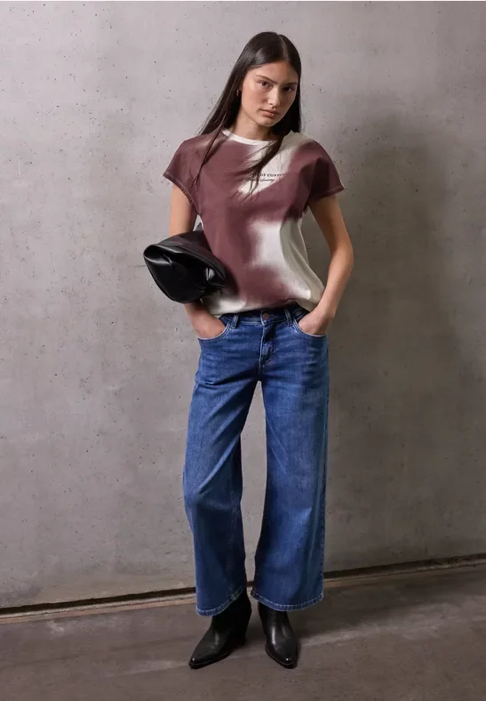 Thumbnail - Street One Studio Frauen Shirt mit Print und Wording in Rot, Gr: 46