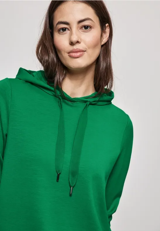 Street One Frauen Hoodie mit gerundetem Saum in Grün, Gr: 34