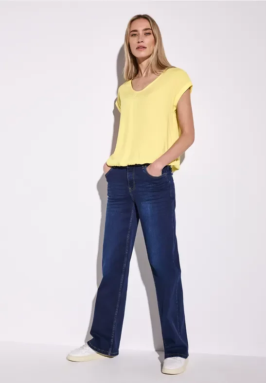 Street One Frauen Bluse in Unifarbe in Gelb, Gr: 44