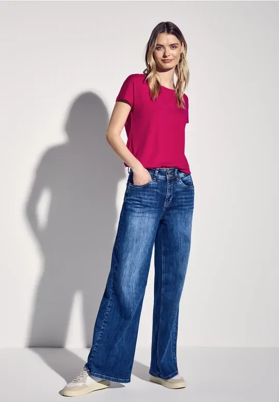 Street One Frauen Langes Shirt in Pink, Gr: 36