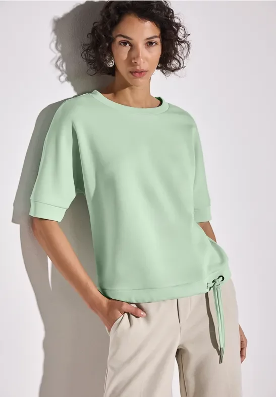 Street One Frauen Silk-Look T-Shirt in Grün, Gr: 34