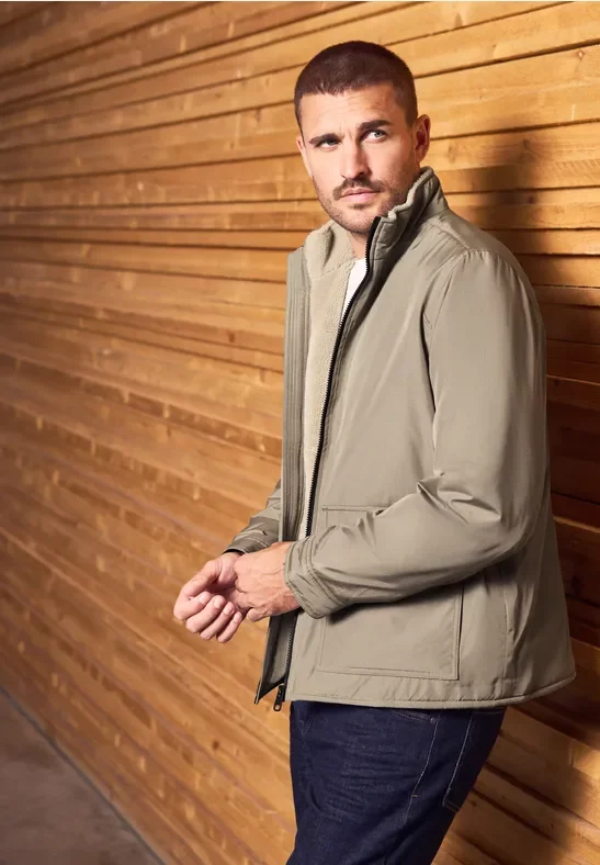 Thumbnail - Street One MEN Männer Overshirt mit Teddy-Futter in Braun, Gr: XL