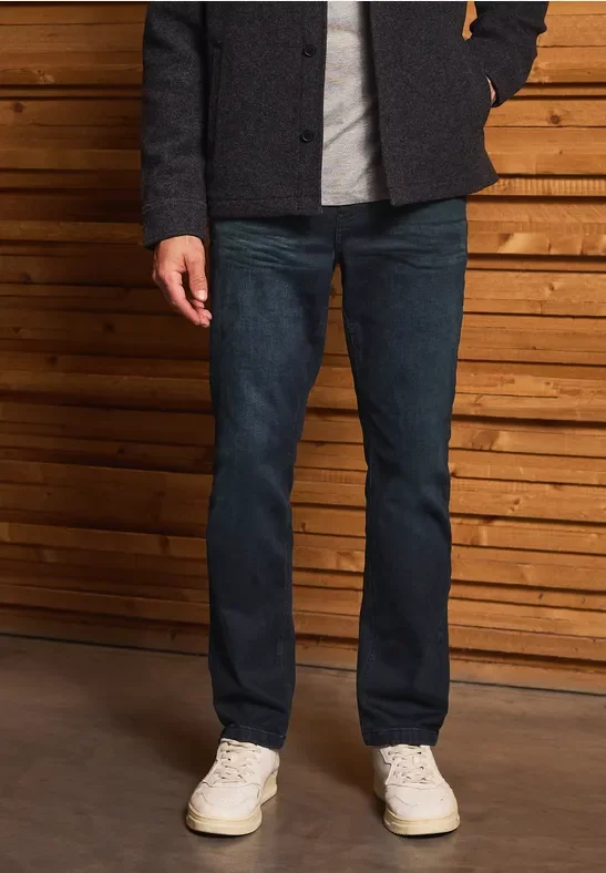 Thumbnail - Street One MEN Männer Straight Leg Jeans in Blau, Gr: 34