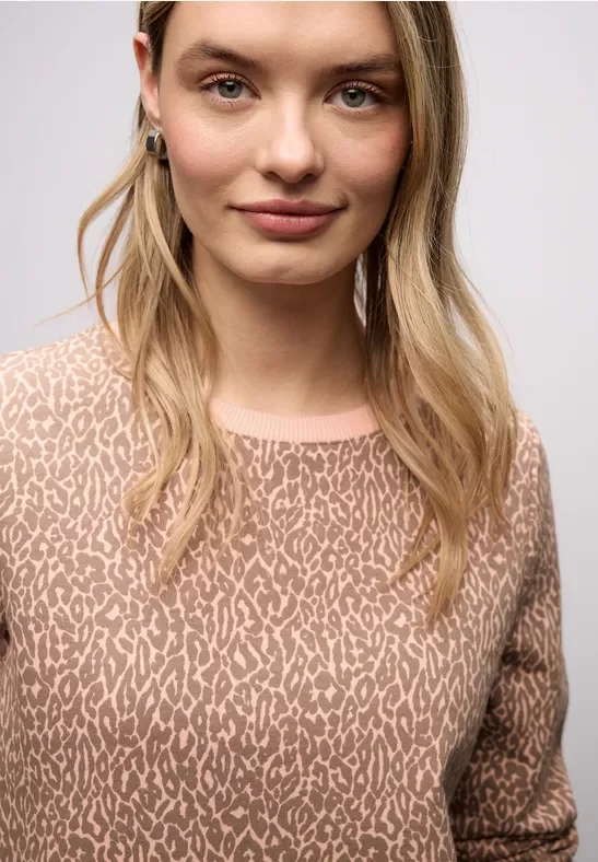 Street One Frauen Leo Sweatshirt in Orange, Gr: 38