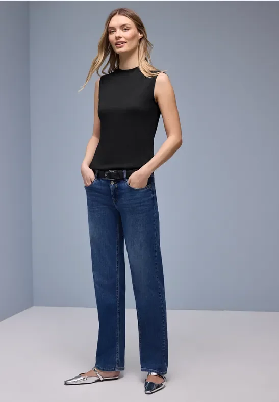 Street One Frauen Basic Top in Schwarz, Gr: 38