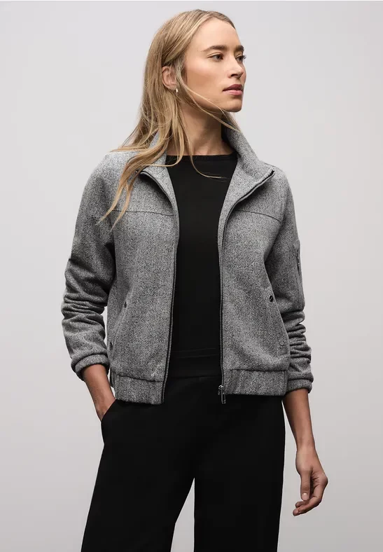 Thumbnail - Street One Frauen Herringbone Blouson in Schwarz, Gr: 36