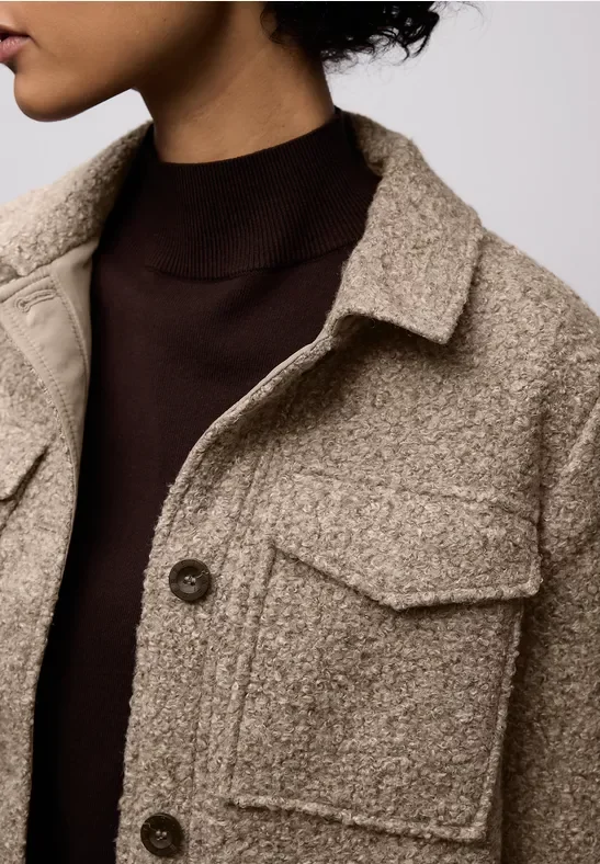 Street One Frauen Overshirt in Wolloptik in Braun, Gr: 36