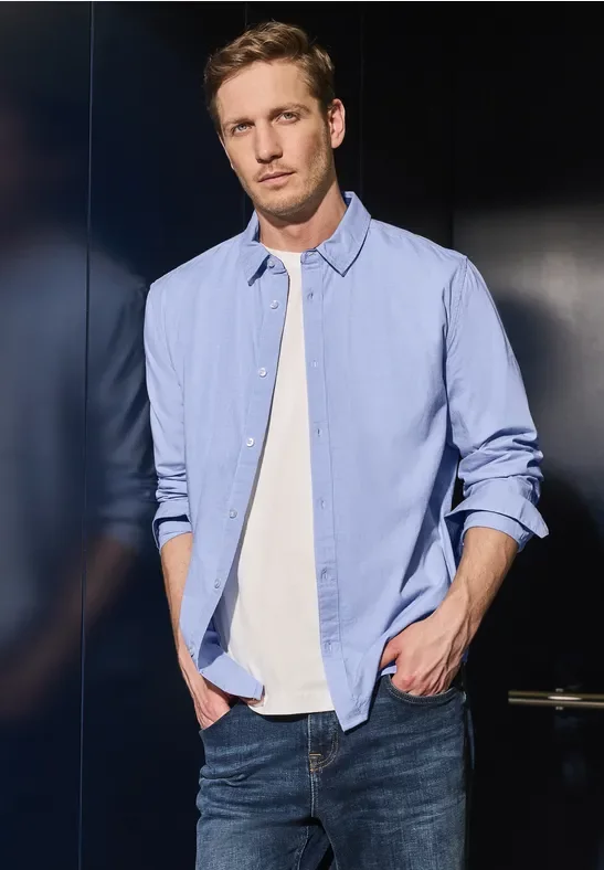 Thumbnail - Street One MEN Männer Oxford Hemd in Blau, Gr: XXL