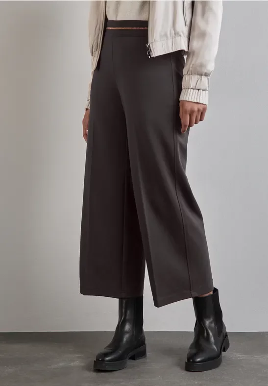 Street One Frauen 7/8 Wide Leg Hose in Braun, Gr: 40