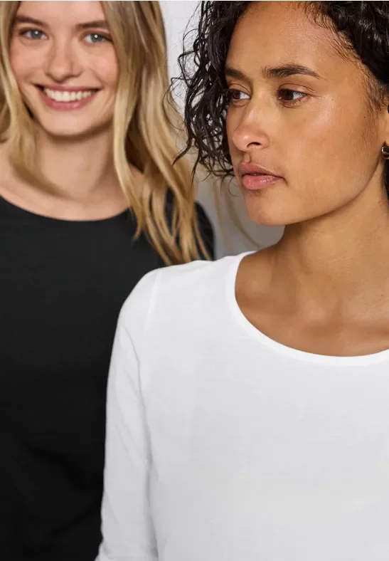 Street One Frauen 2er-Pack Langarmshirts in Multicolour, Gr: 36