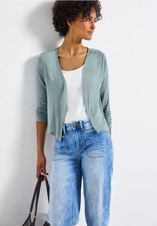 Street One Frauen Offene Jacke in Blau, Gr: 34