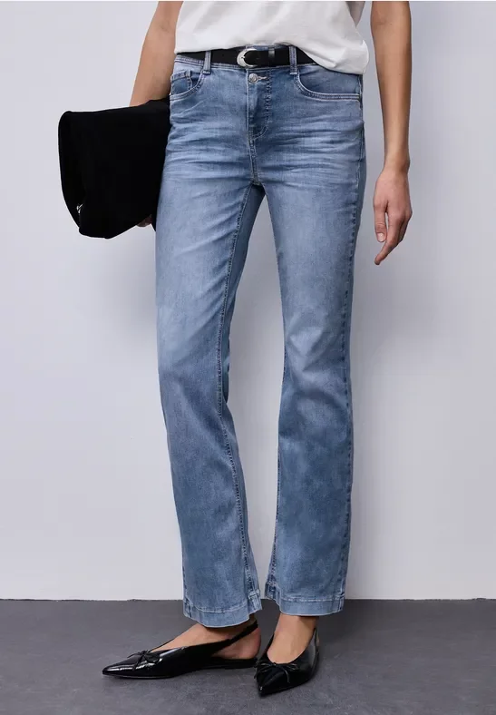 Street One Frauen Bootcut Jeans in Blau, Gr: 31