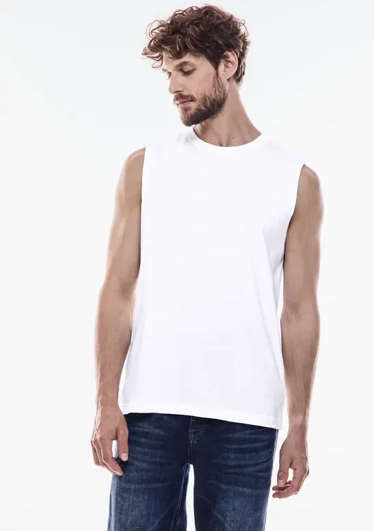 Street One MEN Männer Basic Top in Weiß, Gr: 3XL