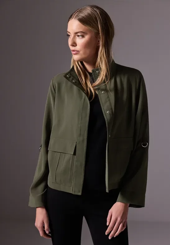 Street One Studio Frauen Jacke im Cargo-Look in Grün, Gr: 34