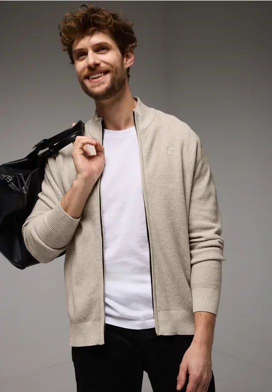 Thumbnail - Street One MEN Männer Strukturjacke in Beige, Gr: 3XL