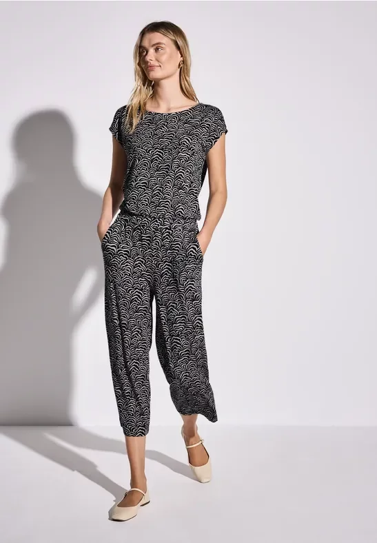 Street One Frauen Straight Leg Jumpsuit in Blau, Gr: 44